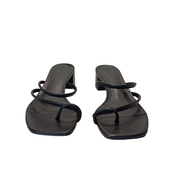 Reformation Black Strappy Square Toe Heeled Sandals Size 8 Womens - Picture 8 of 9